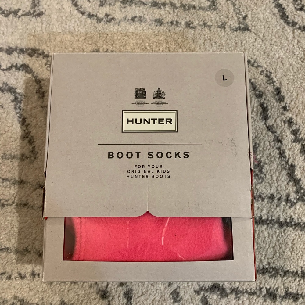 Hunter Boot Socks, Hot Pink Fleece, Girls L (1-3)
